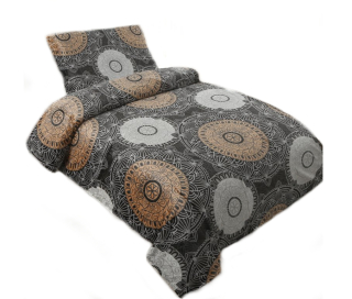 Posteľná súprava mikroflanel Mandala sivá